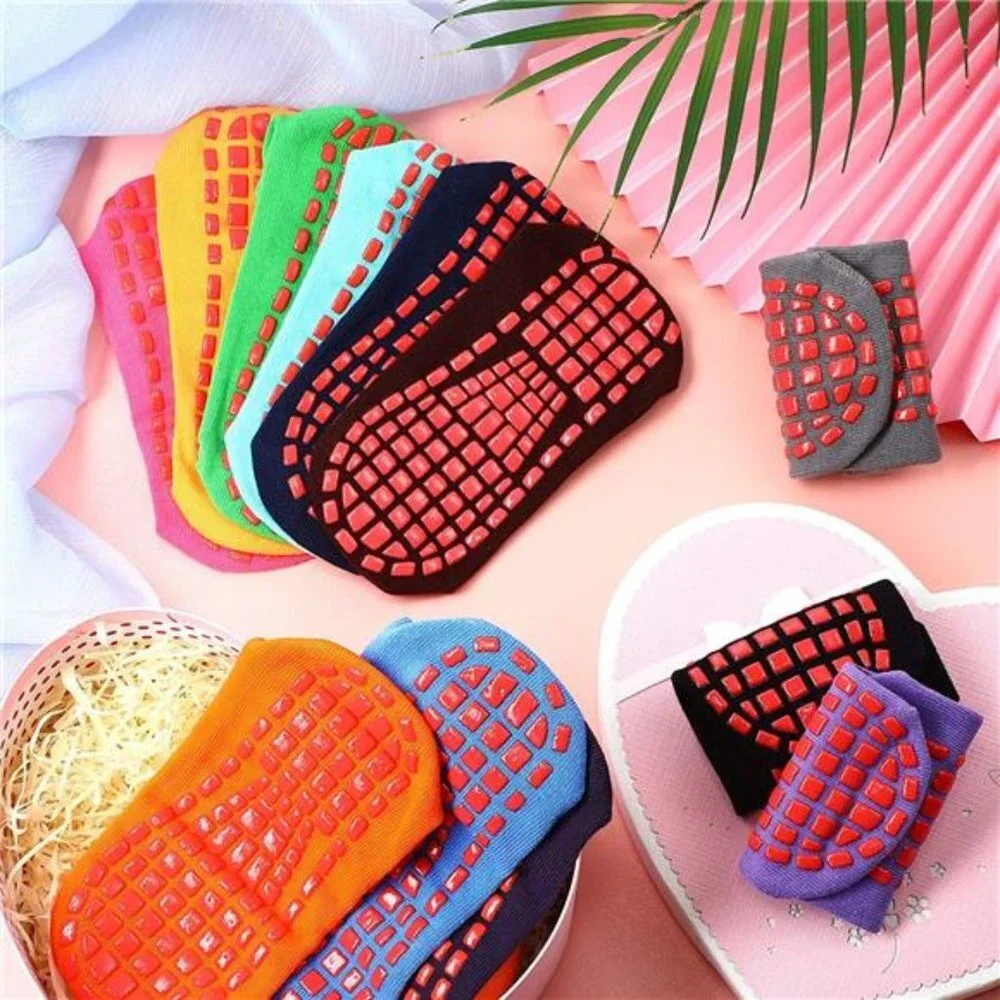 12 Pairs Non Slip Yoga Socks with Grips Anti-Skid Sticky Grippers Socks
